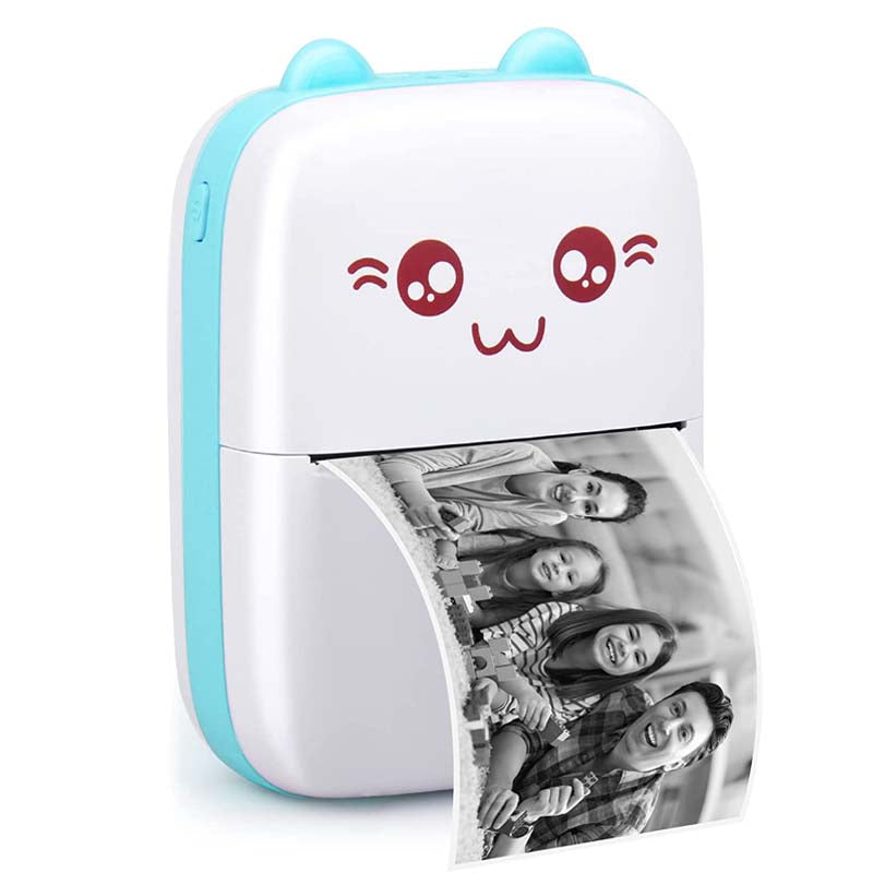 Cute Mini Portable Kitty Inkless Printer Wireless Bluetooth Mobile Phone Paper Label Photo QR Code Printing